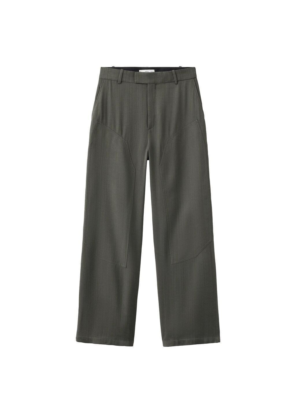 BLACK Straight-leg suit trousers with stitching details, Black, large image number 6