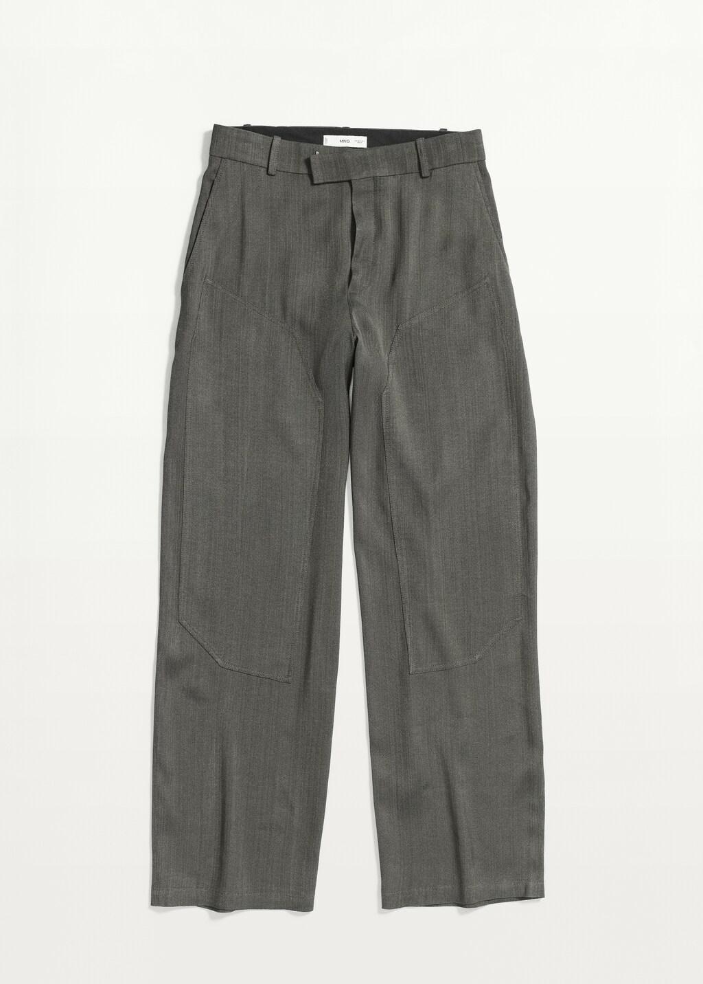 BLACK Straight-leg suit trousers with stitching details, Black, large image number 7