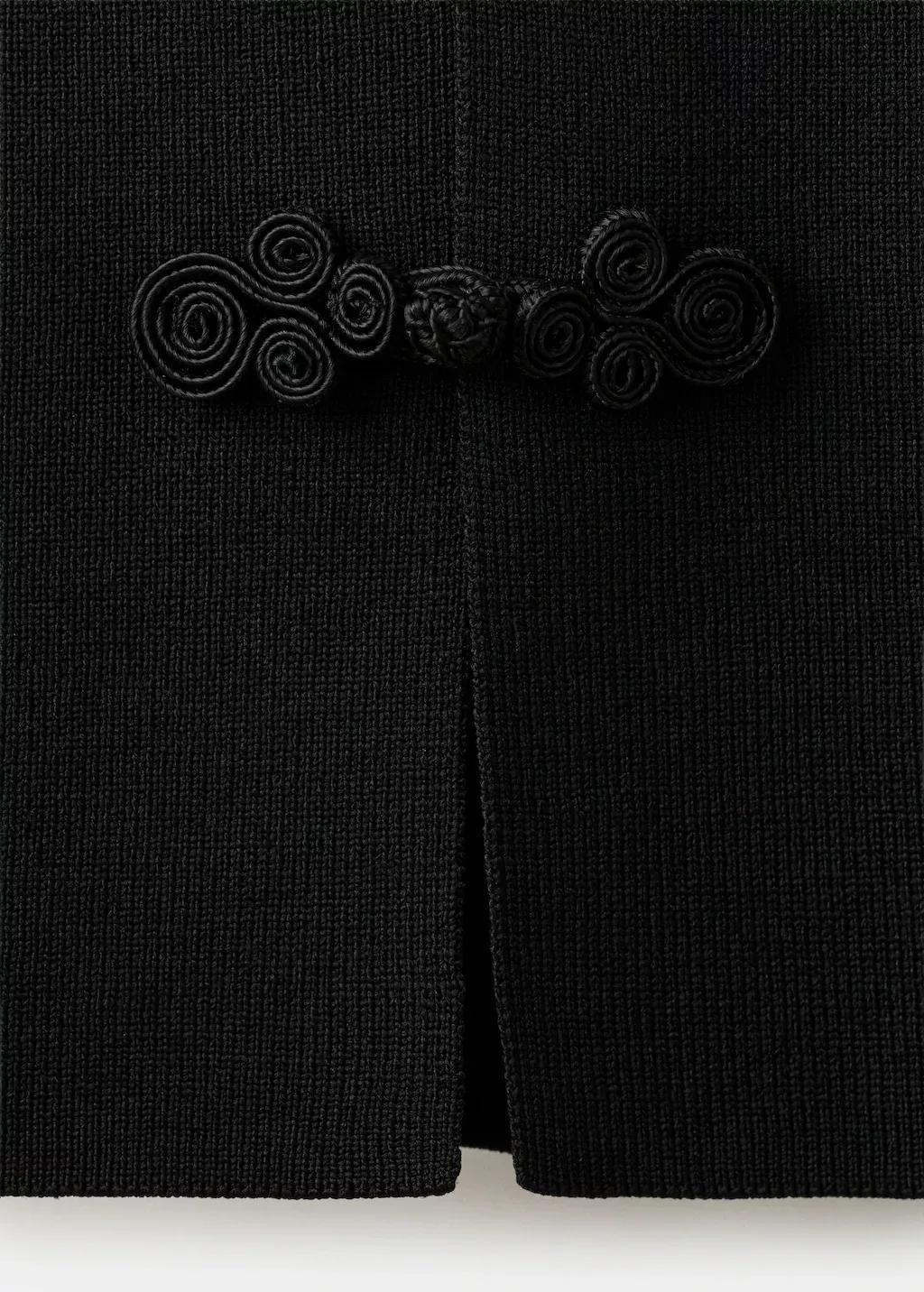 Black Toggle Fastened Knit Gilet, Black, large image number 5