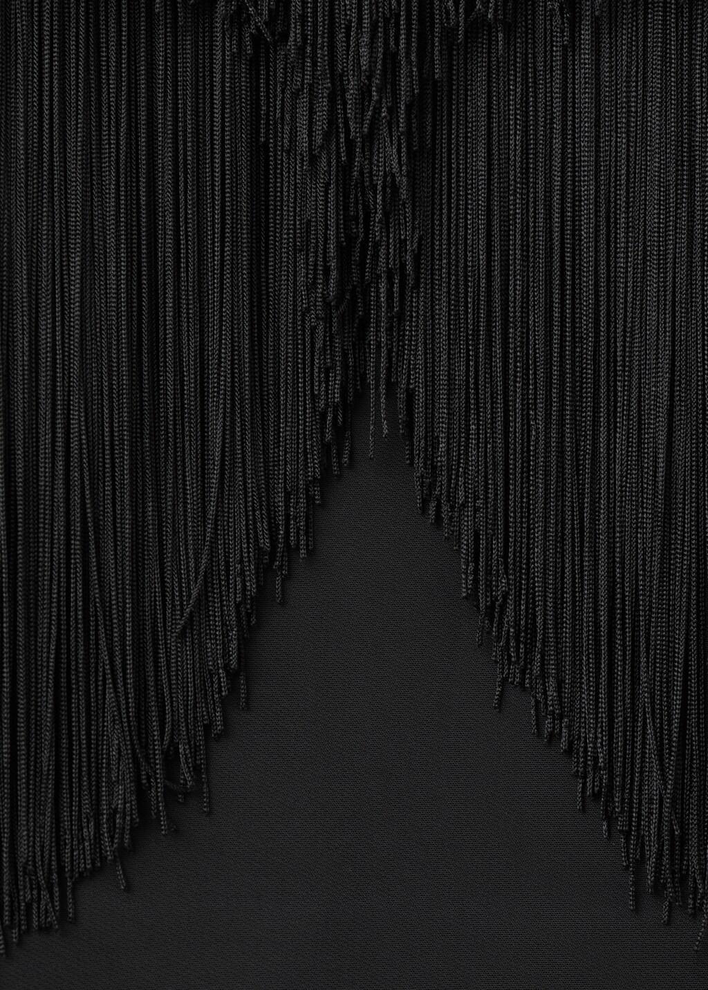 BLACK Strapless fringed dress, Black, large image number 5