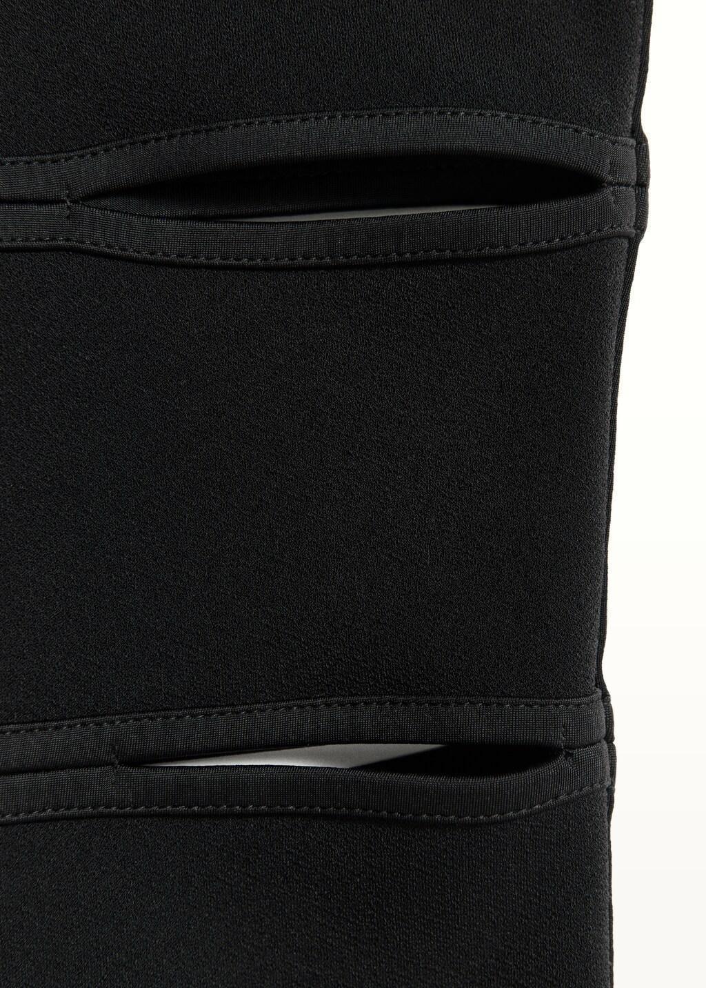 Black Capri Trousers With Openings, Black, large image number 1