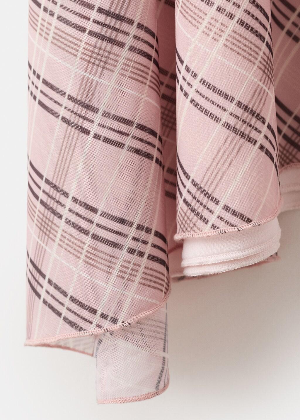 Pink Checked Asymmetric Skirt, Pink, large image number 1