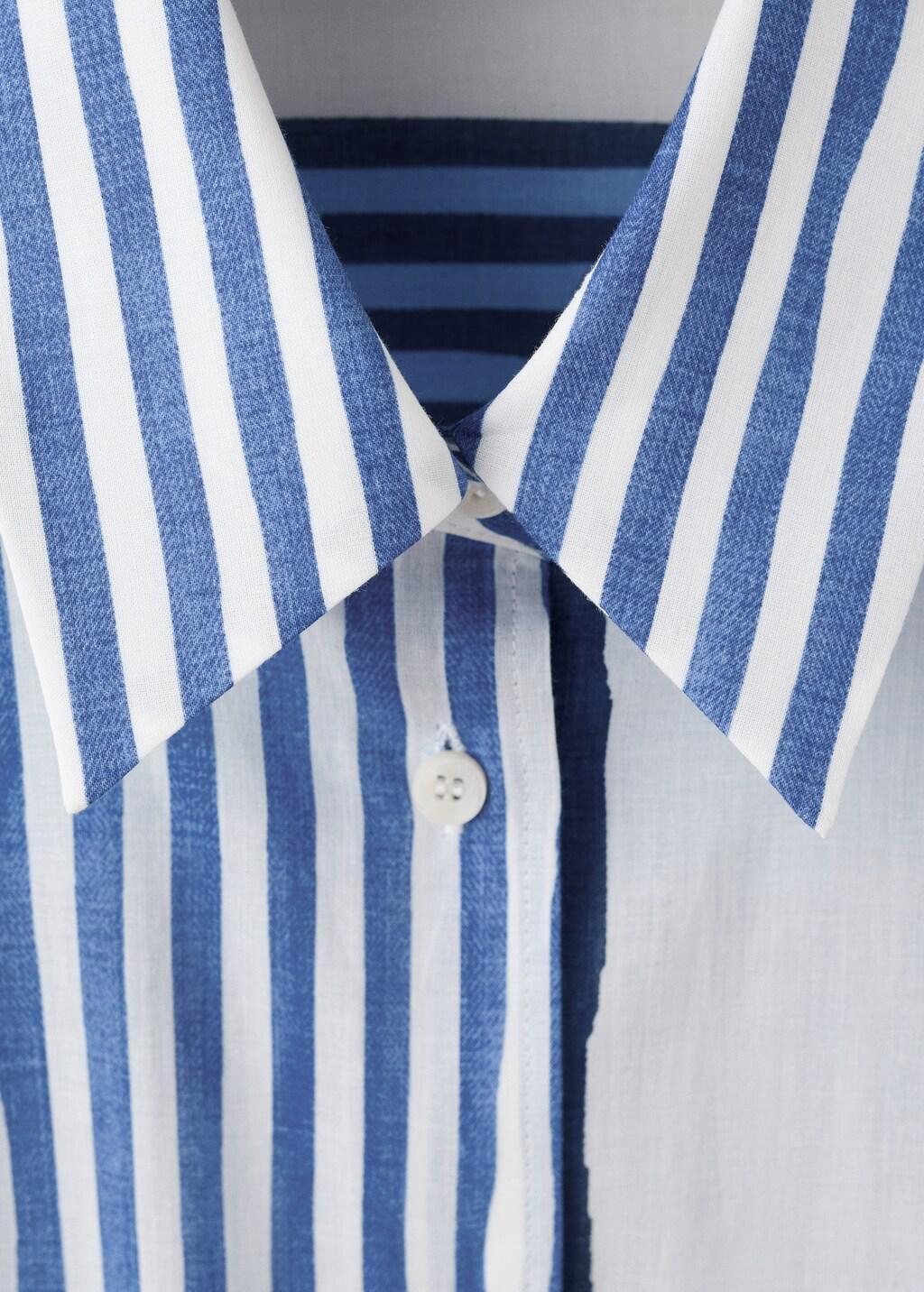 Blue Cotton Striped Shirt, Medium Blue, large image number 1