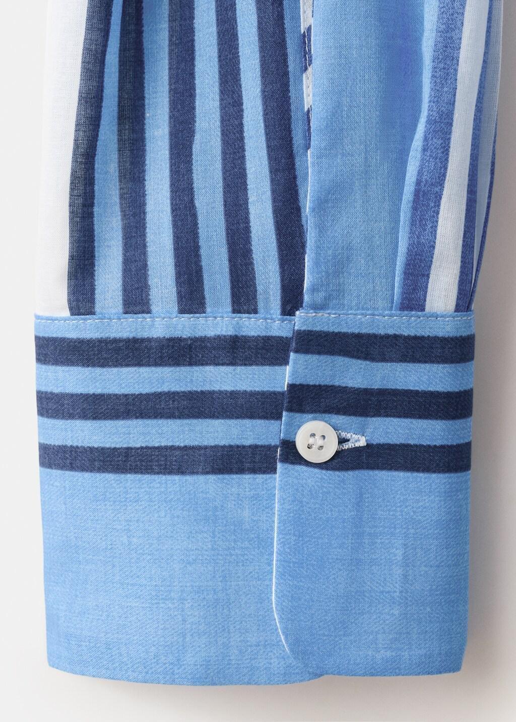 Blue Cotton Striped Shirt, Medium Blue, large image number 5