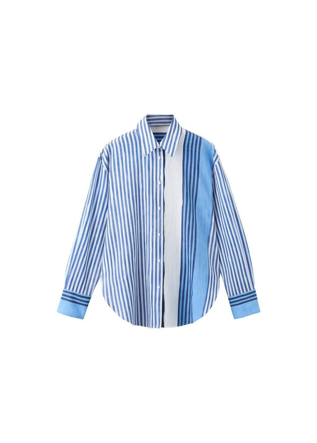 Blue Cotton Striped Shirt, Medium Blue, large image number 6