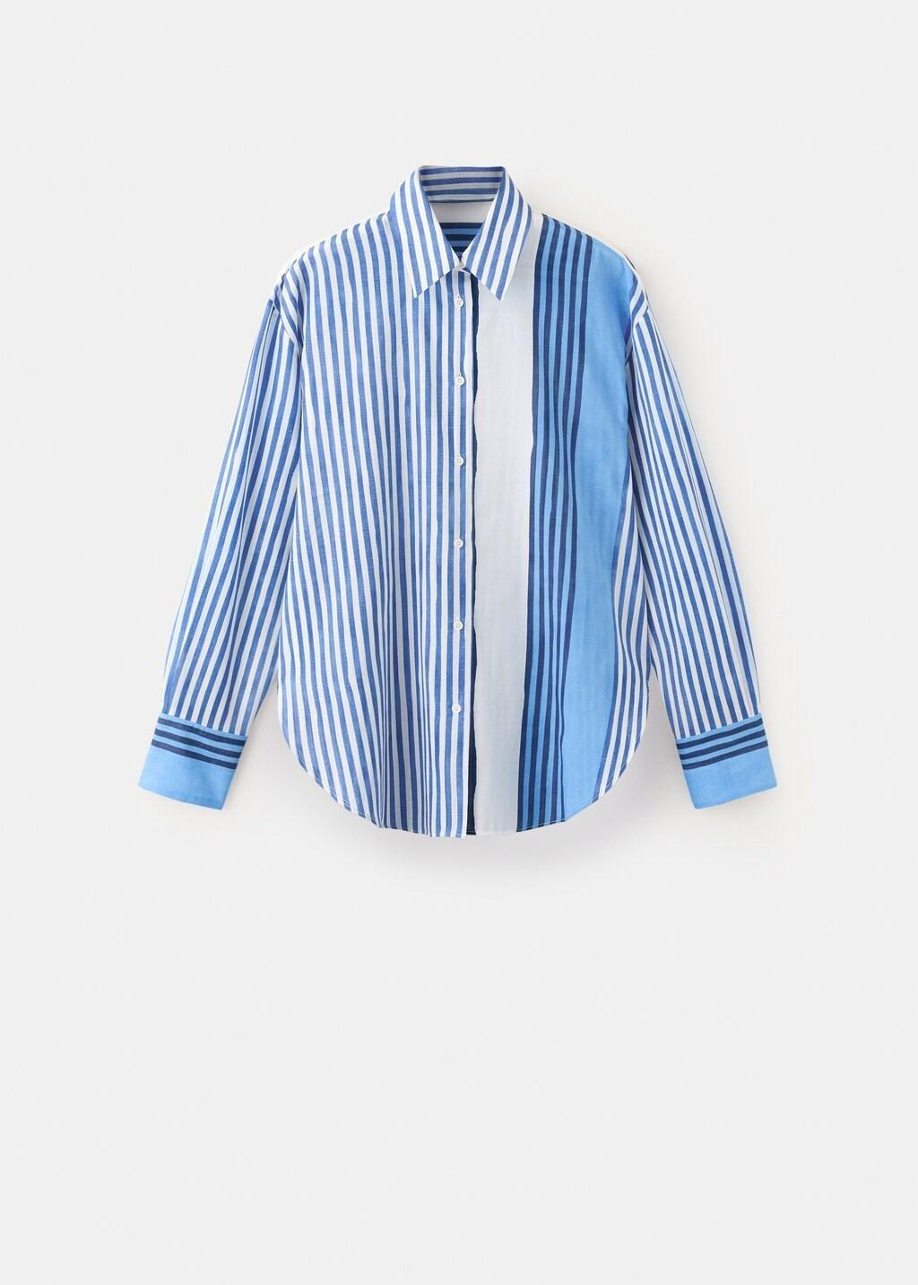 Blue Cotton Striped Shirt, Medium Blue, large image number 7