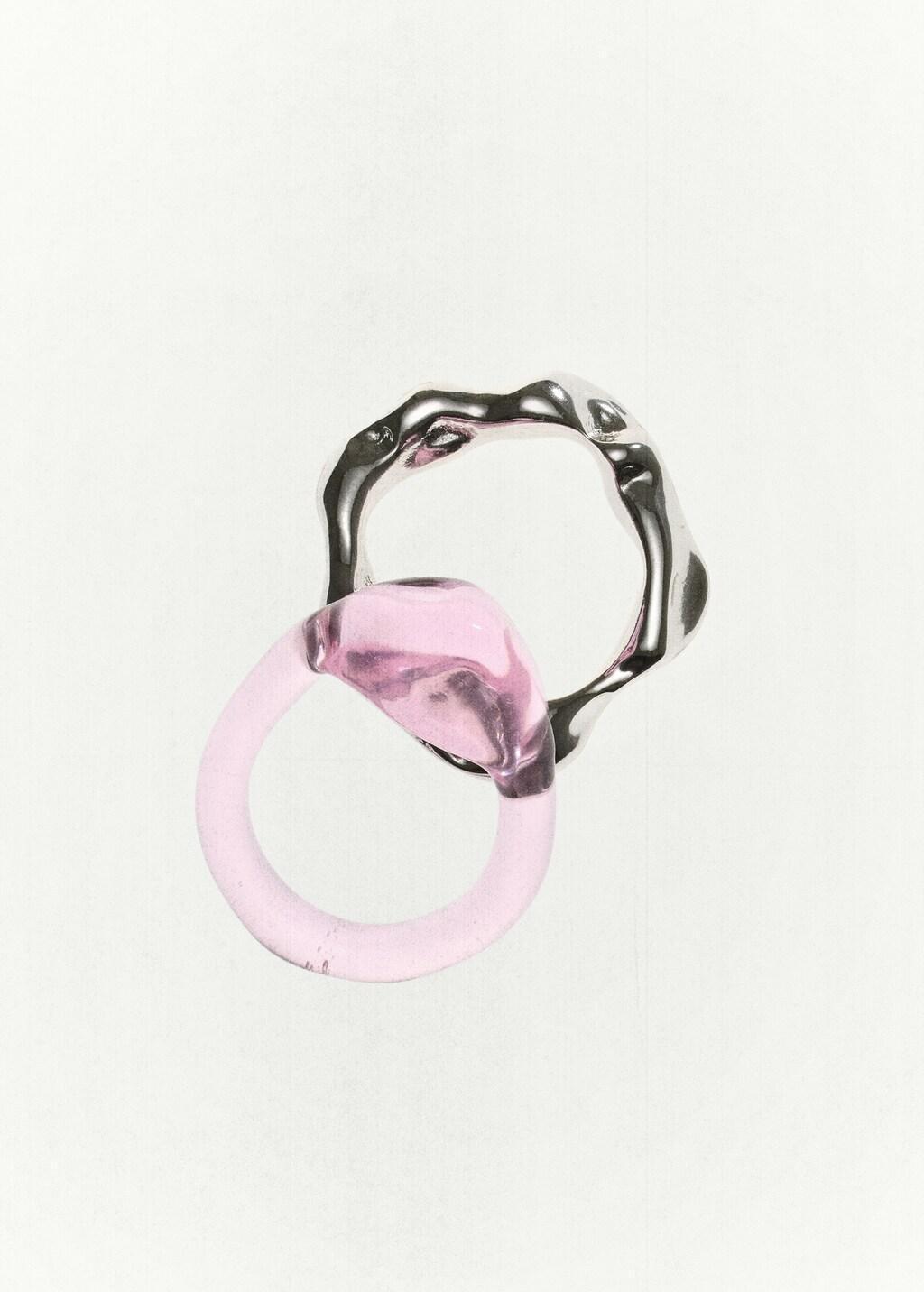 Silver Set Of Rings With Irregular Design, Silver, large image number 3