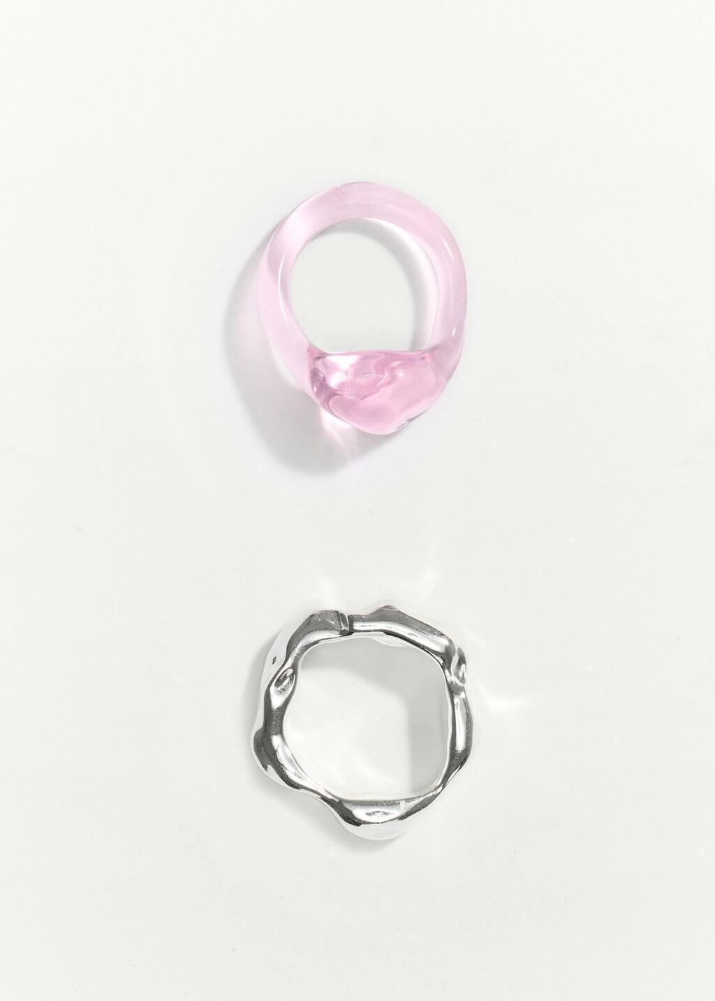 Silver Set Of Rings With Irregular Design, Silver, large image number 5