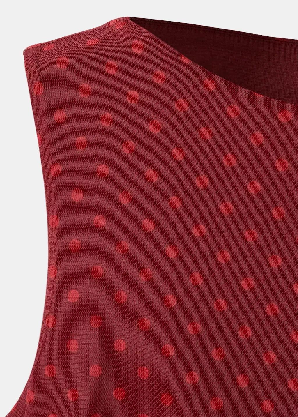 Red Polka Dot Tulle Dress, Red, large image number 5