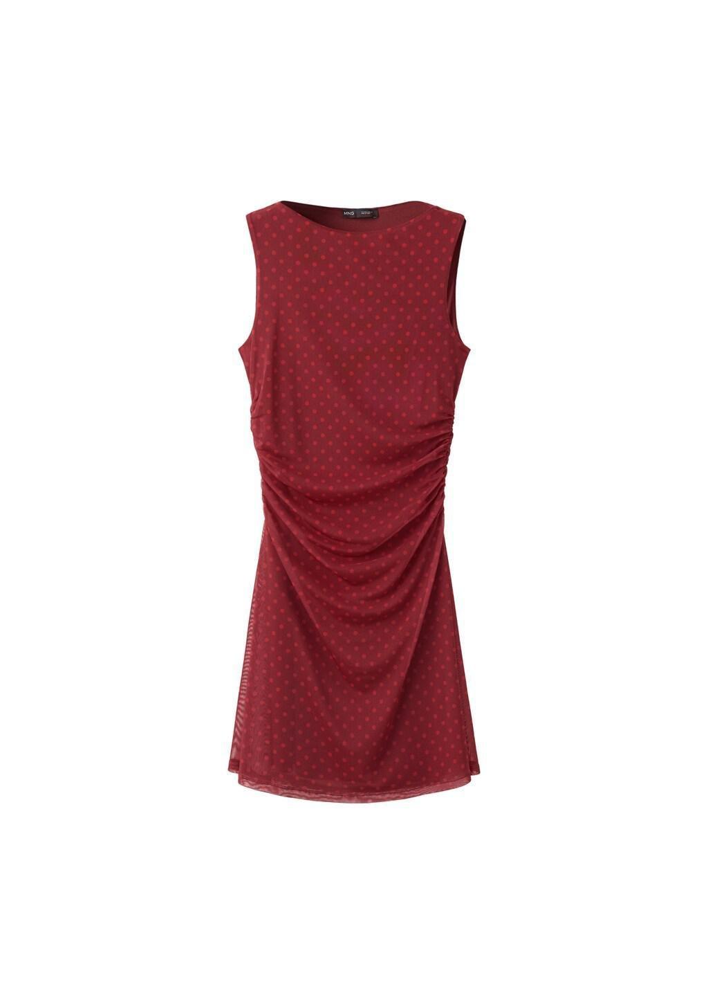 Red Polka Dot Tulle Dress, Red, large image number 6