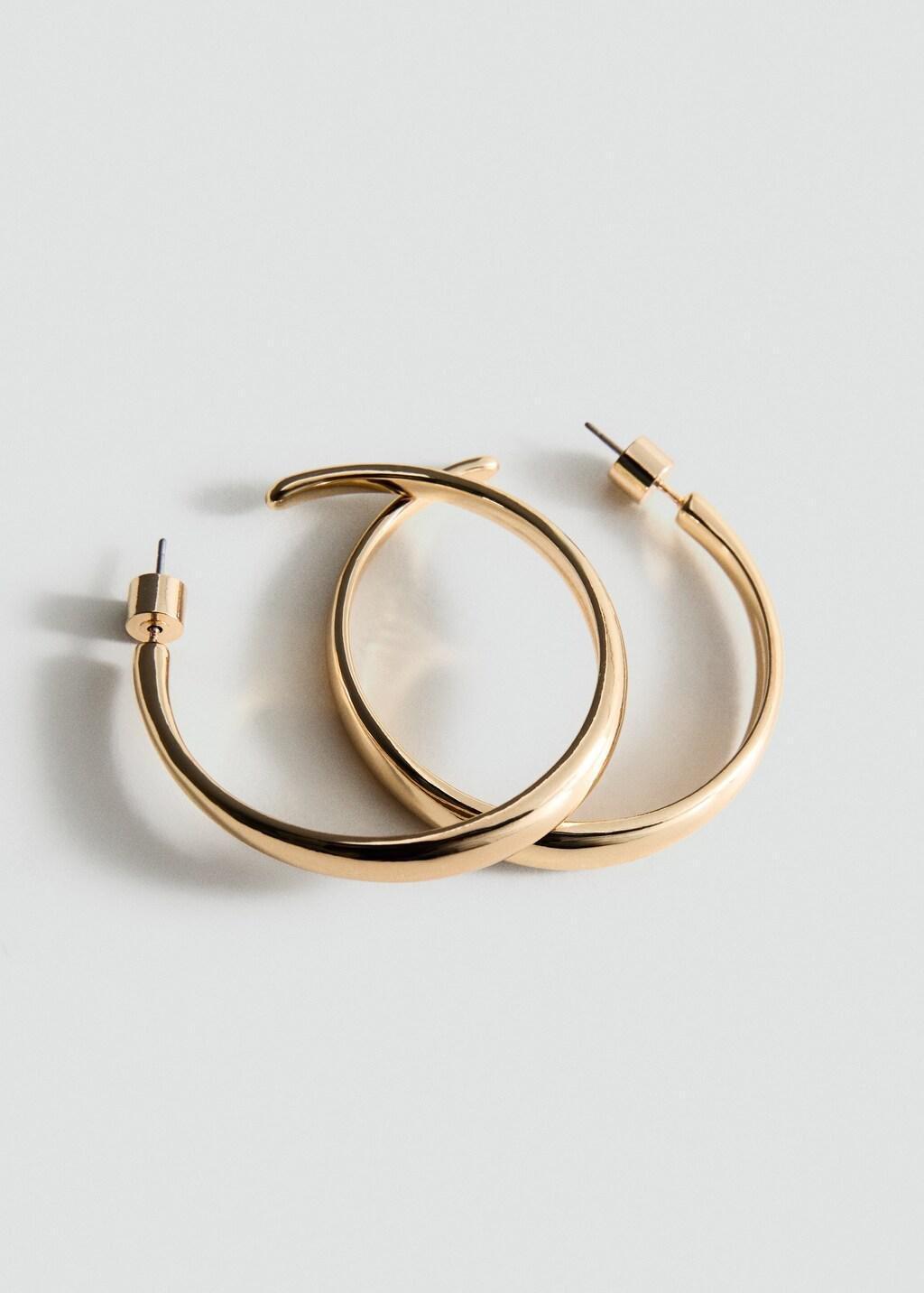 Gold Thin Hoop Earrings, Gold, large image number 0