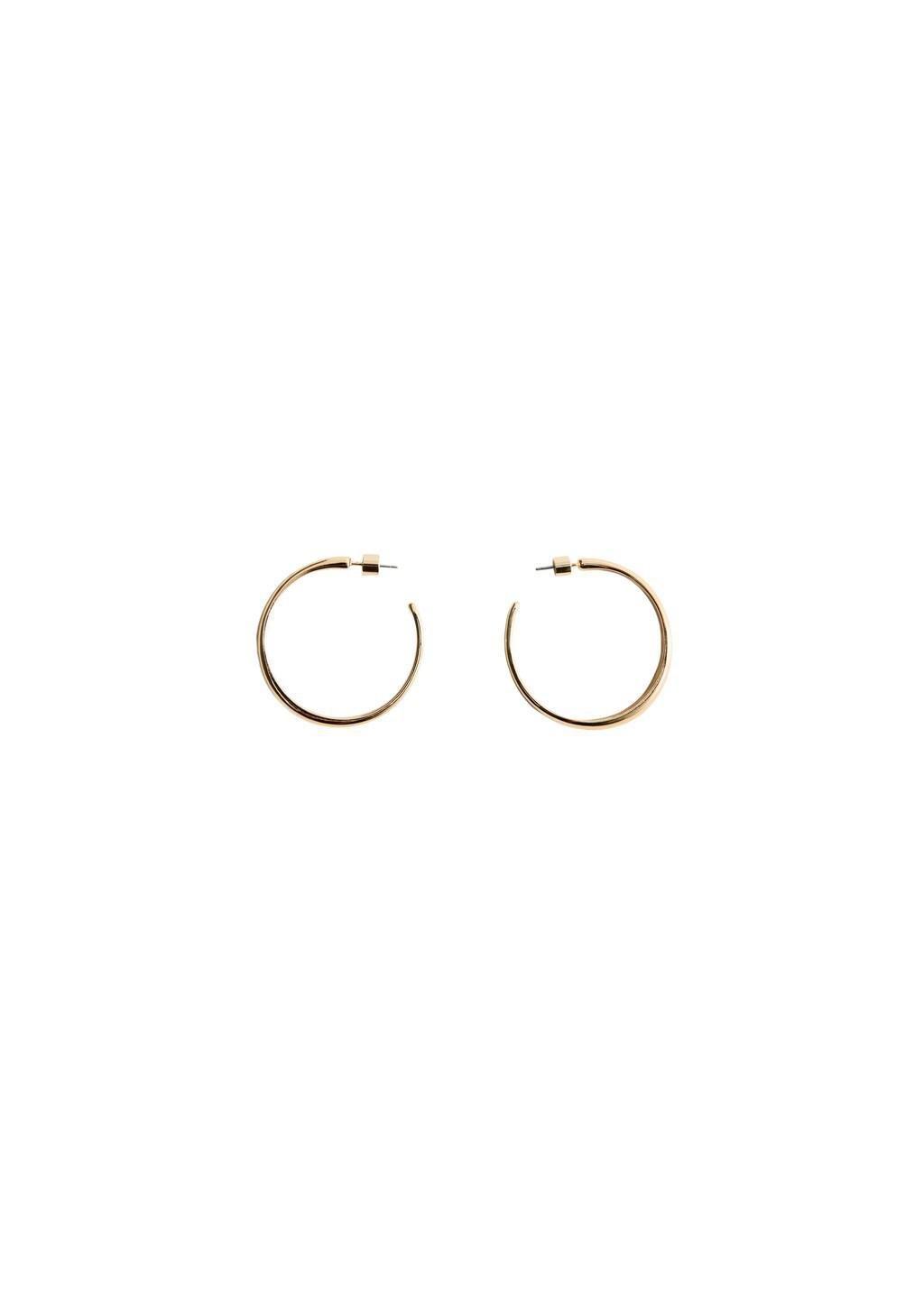 Gold Thin Hoop Earrings, Gold, large image number 1