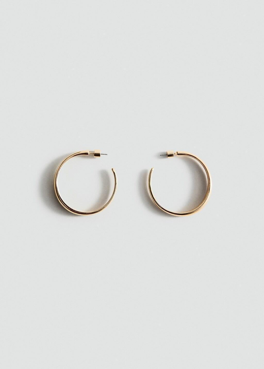 Gold Thin Hoop Earrings, Gold, large image number 2