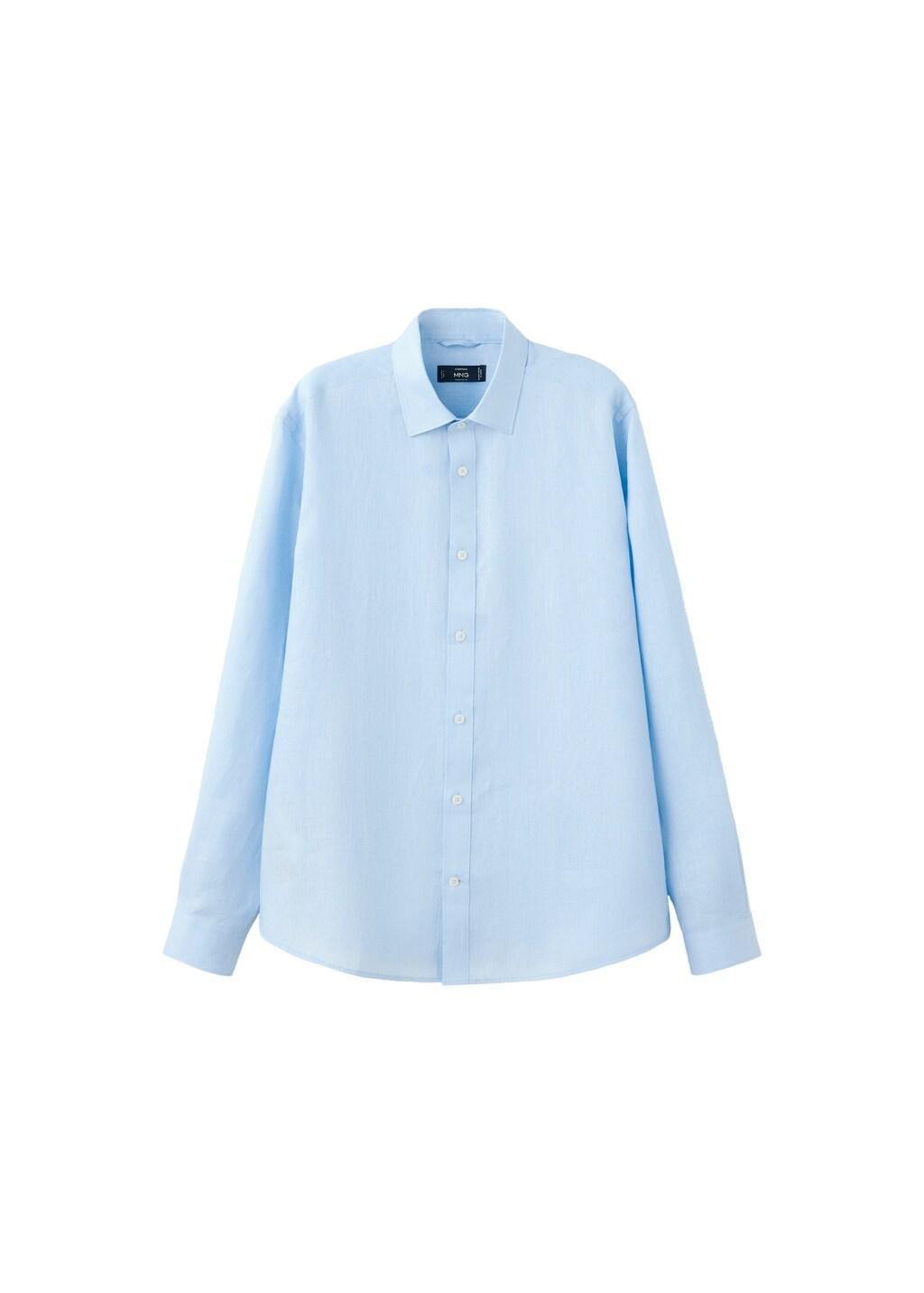 LT-PASTEL BLUE Regular-fit 100% linen shirt, Light-Pastel Blue, large image number 5