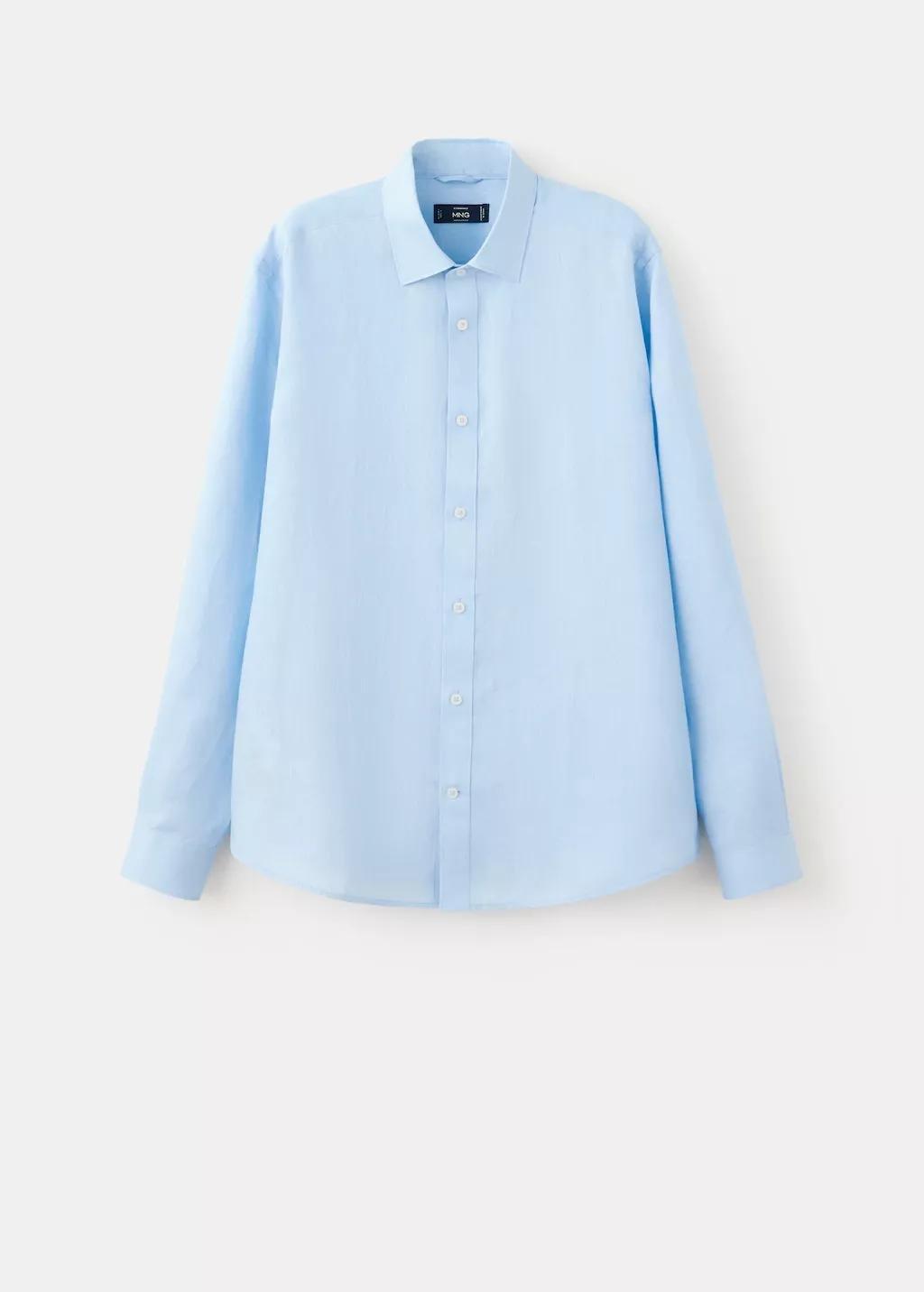 LT-PASTEL BLUE Regular-fit 100% linen shirt, Light-Pastel Blue, large image number 6