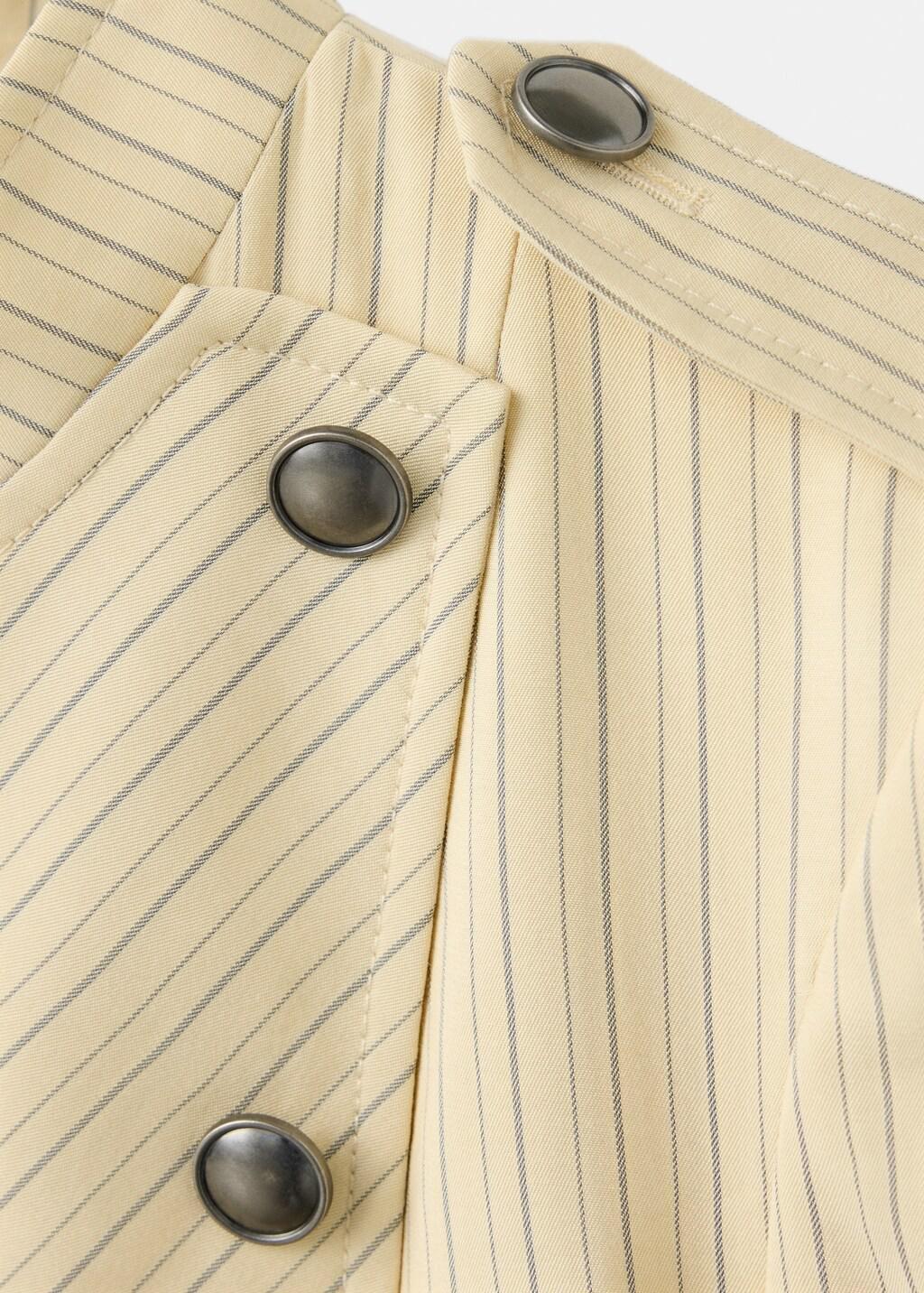 Yellow Pinstripe Blazer With Buttons, Yellow, large image number 3