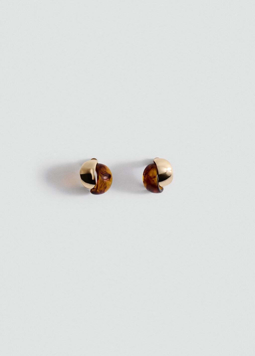 GOLD Mixed resin earrings, Gold, medium