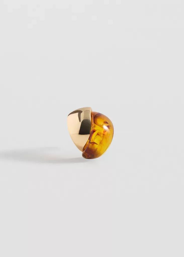 GOLD Mixed resin earrings, Gold, large image number 6