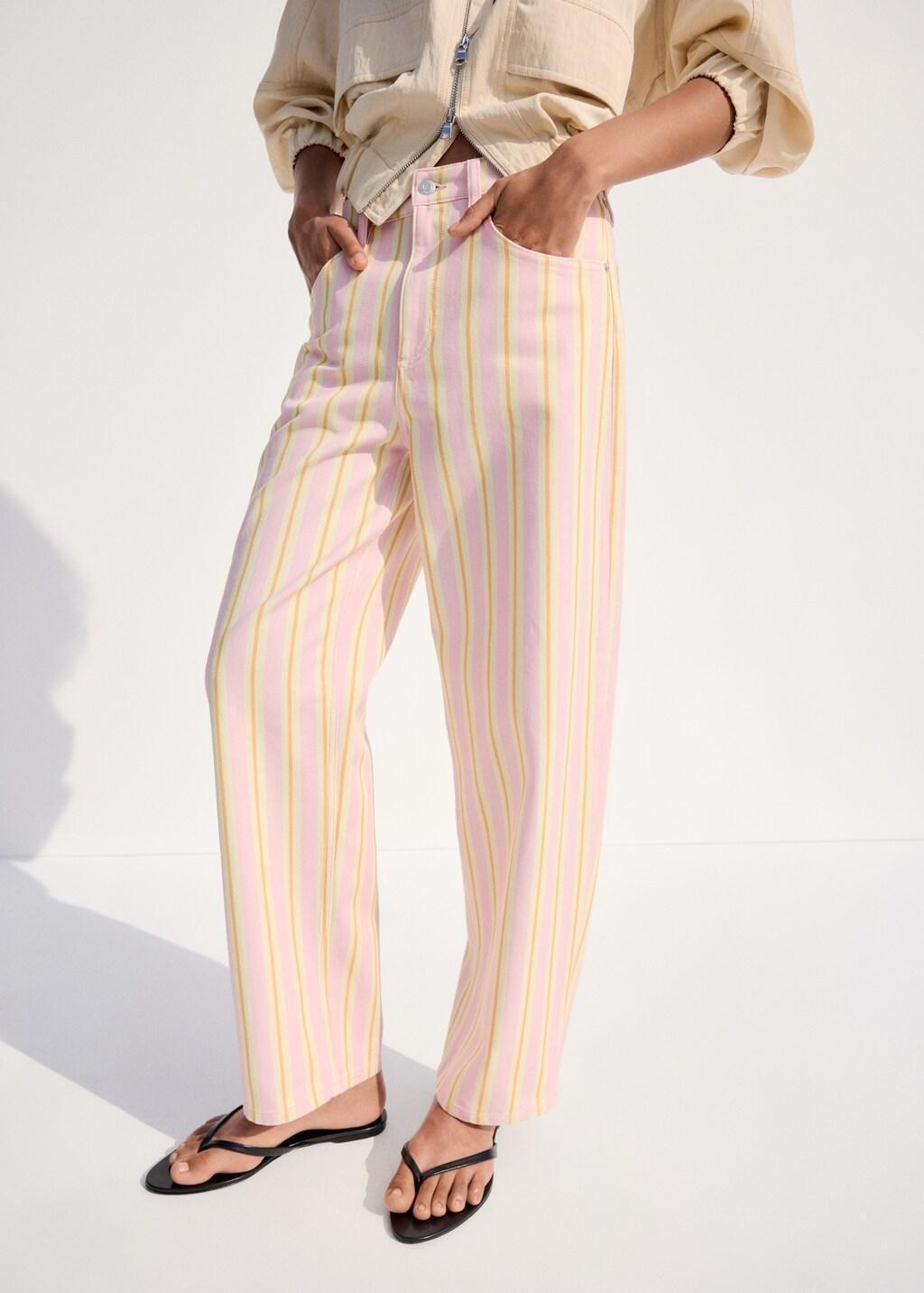 Pink Lt Pastel Balloon Striped Jeans, Light-Pastel Pink, large image number 3