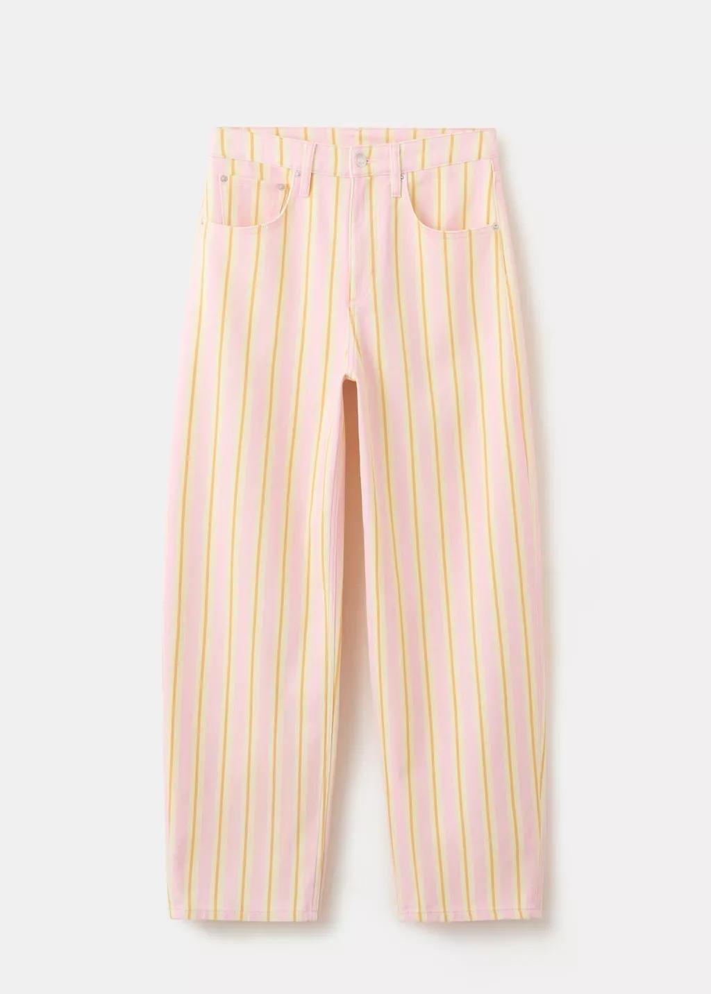 Pink Lt Pastel Balloon Striped Jeans, Light-Pastel Pink, large image number 8