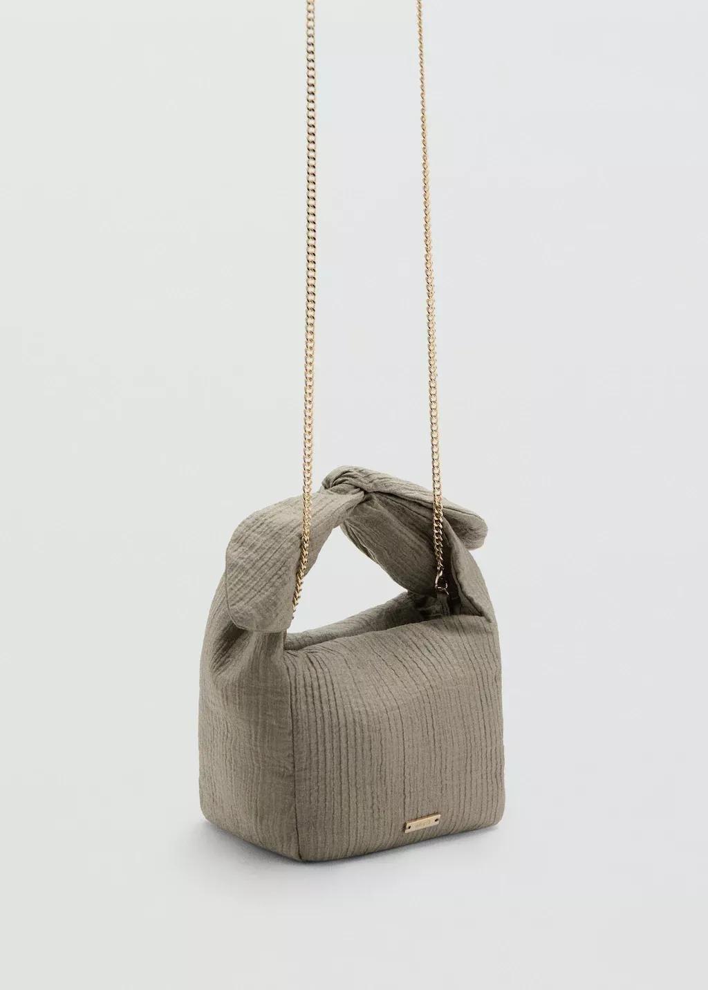 Grey Bambula Handbag With Bow, 0201_93, medium