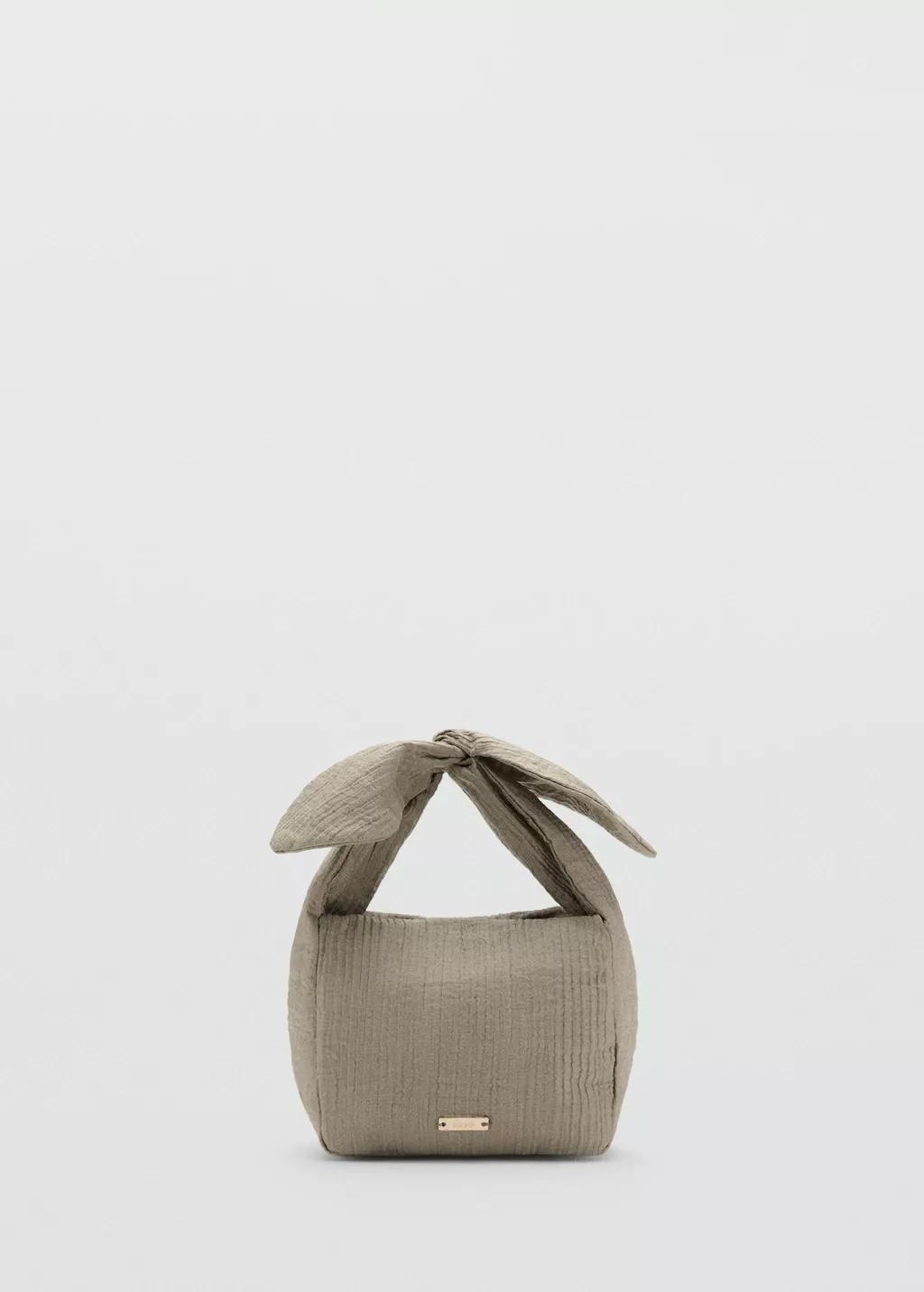 Grey Bambula Handbag With Bow, 0201_93, large image number 3