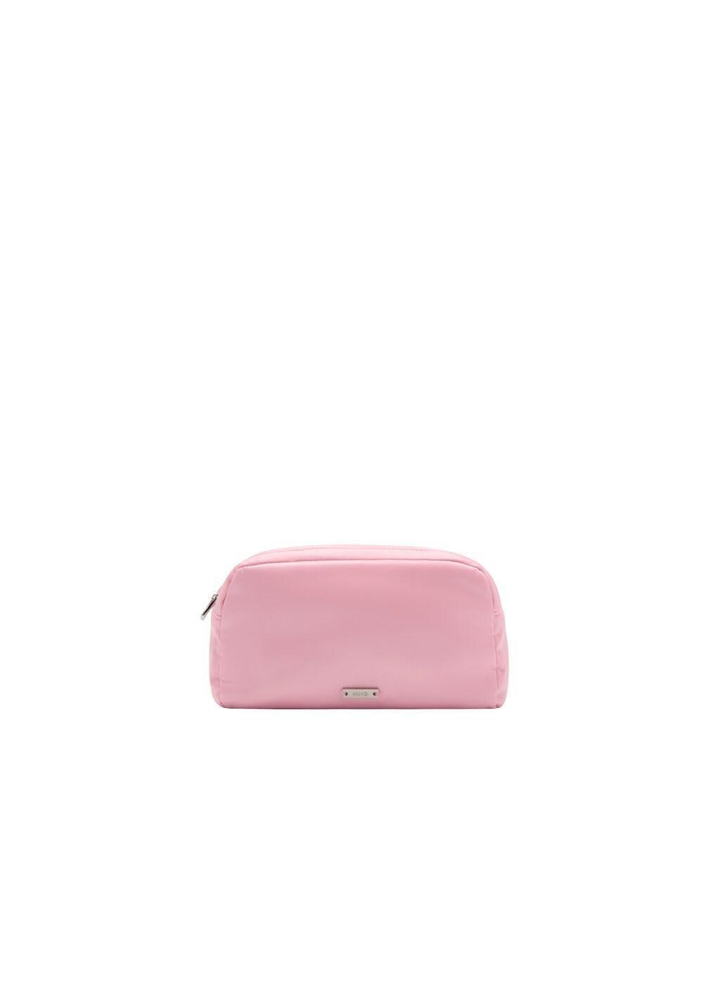 Pink Satin Double-Pocket Vanity Bag, Pink, large image number 2