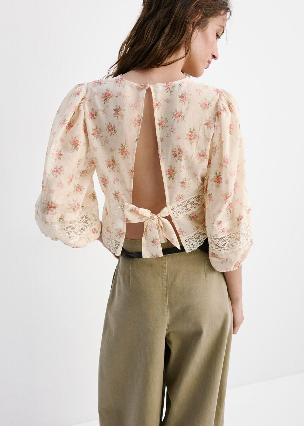 Pink Floral Lace Blouse, Pink, large image number 2