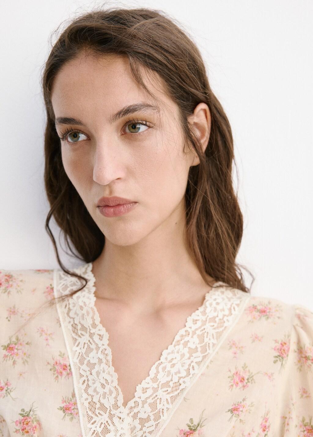 Pink Floral Lace Blouse, Pink, large image number 4