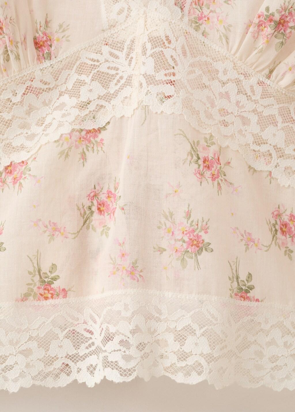 Pink Floral Lace Blouse, Pink, large image number 5