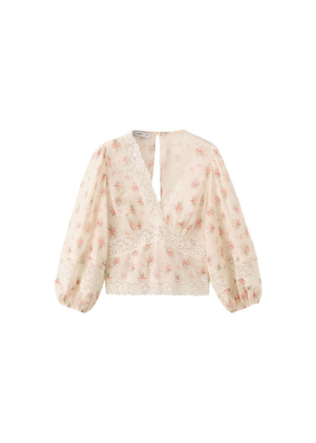 Pink Floral Lace Blouse, Pink, large image number 6