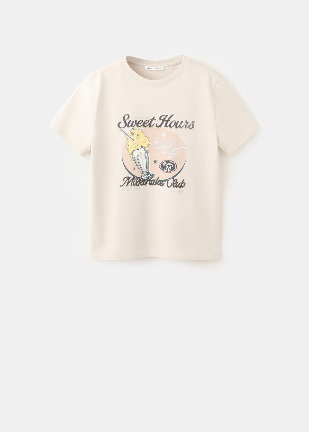 Beige Printed Cotton-Blend T-Shirt, Light Beige, large image number 6