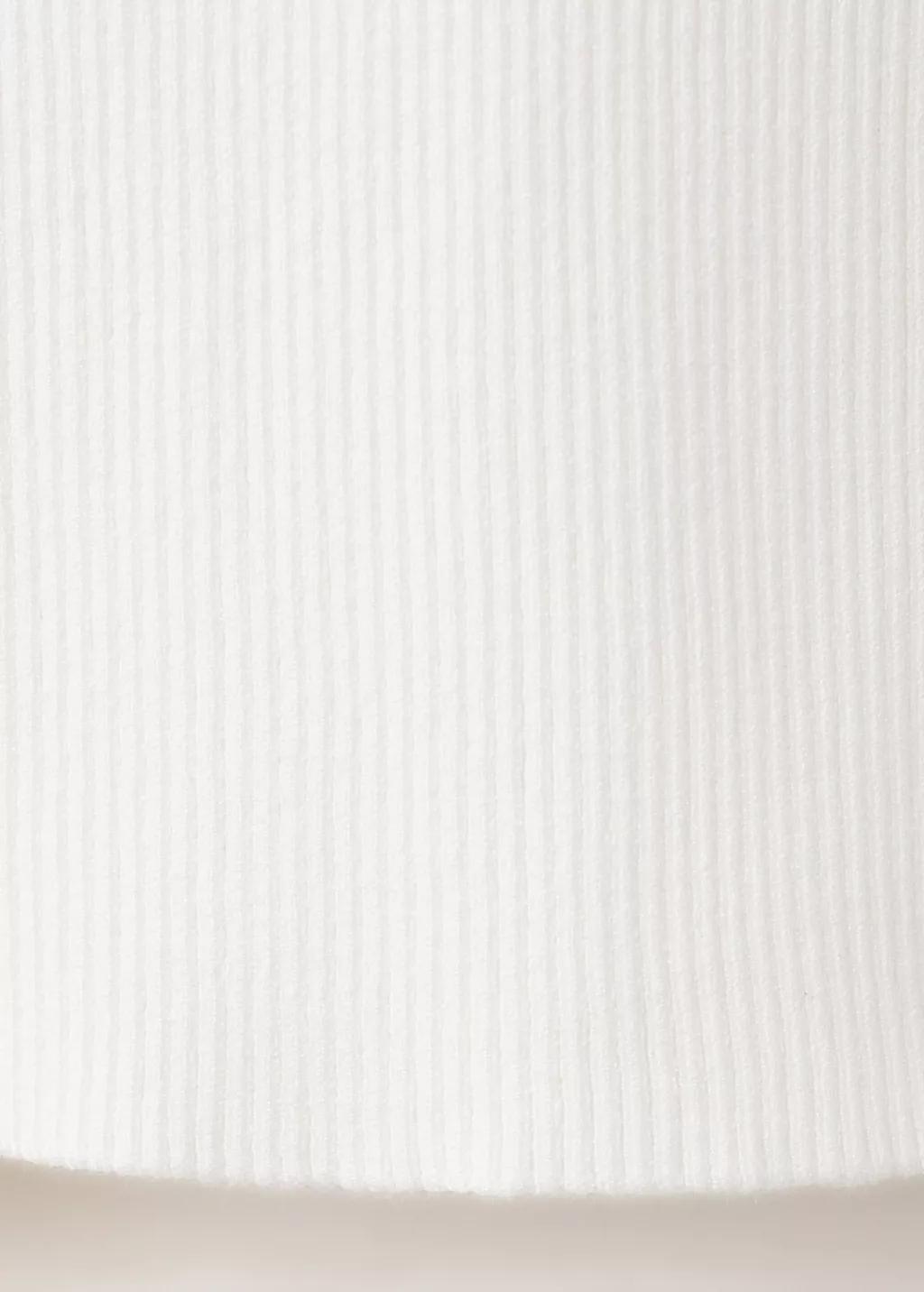 Beige Buttoned Ribbed Top, Light Beige, medium
