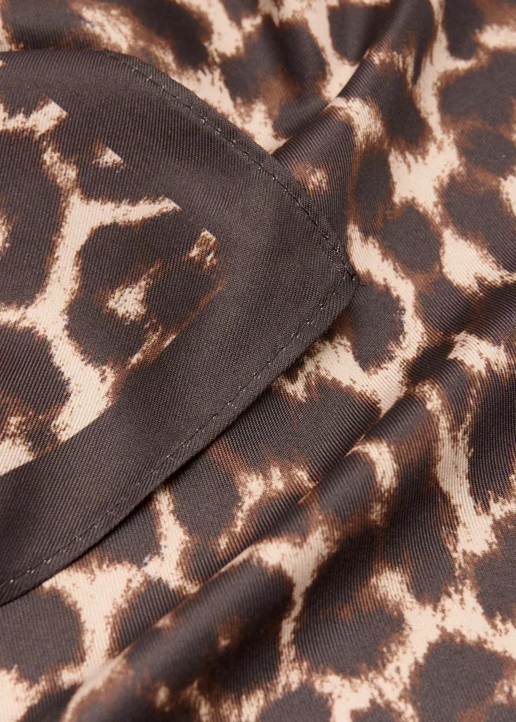 BROWN Animal print scarf, Brown, large image number 0