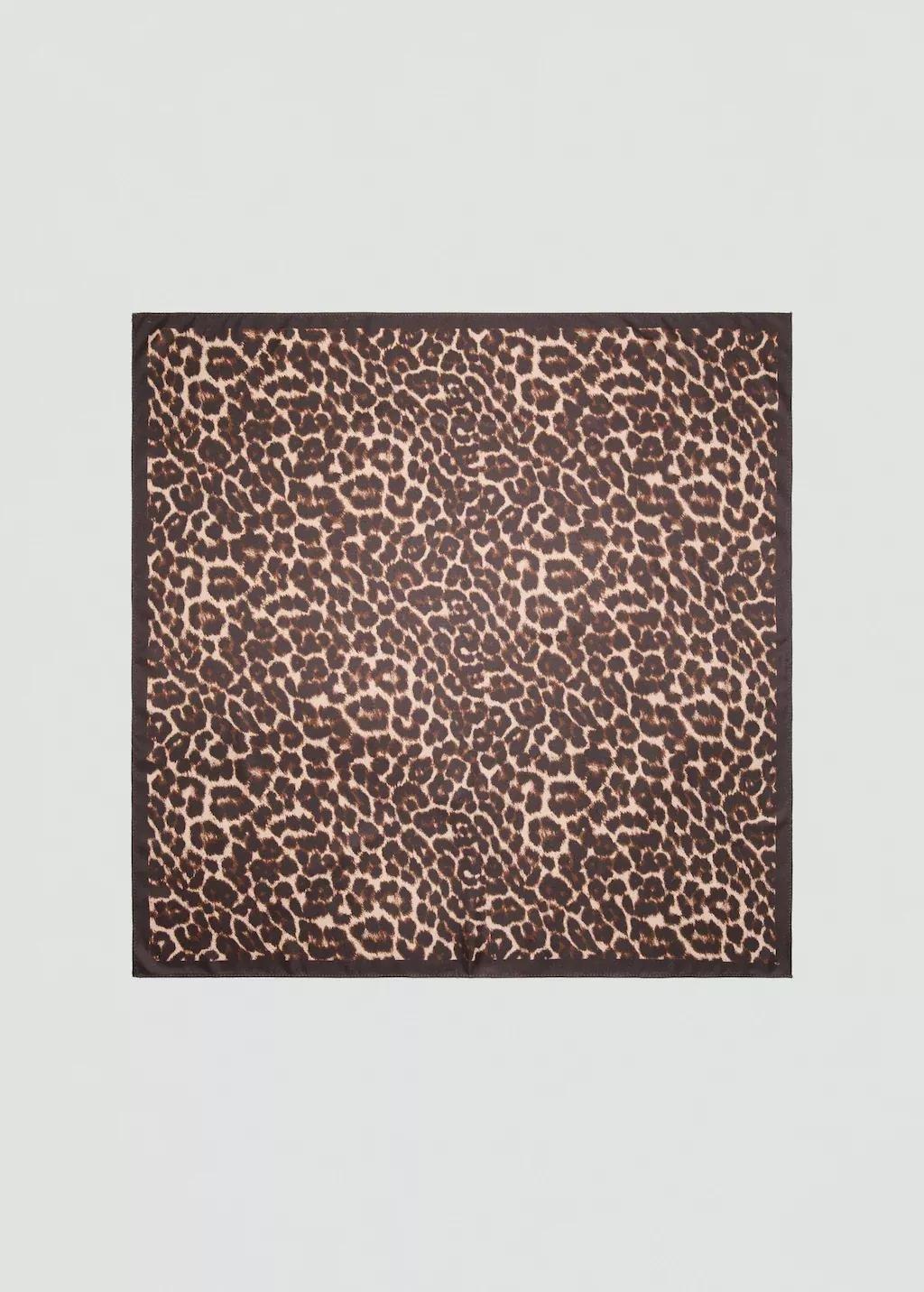 BROWN Animal print scarf, Brown, large image number 3
