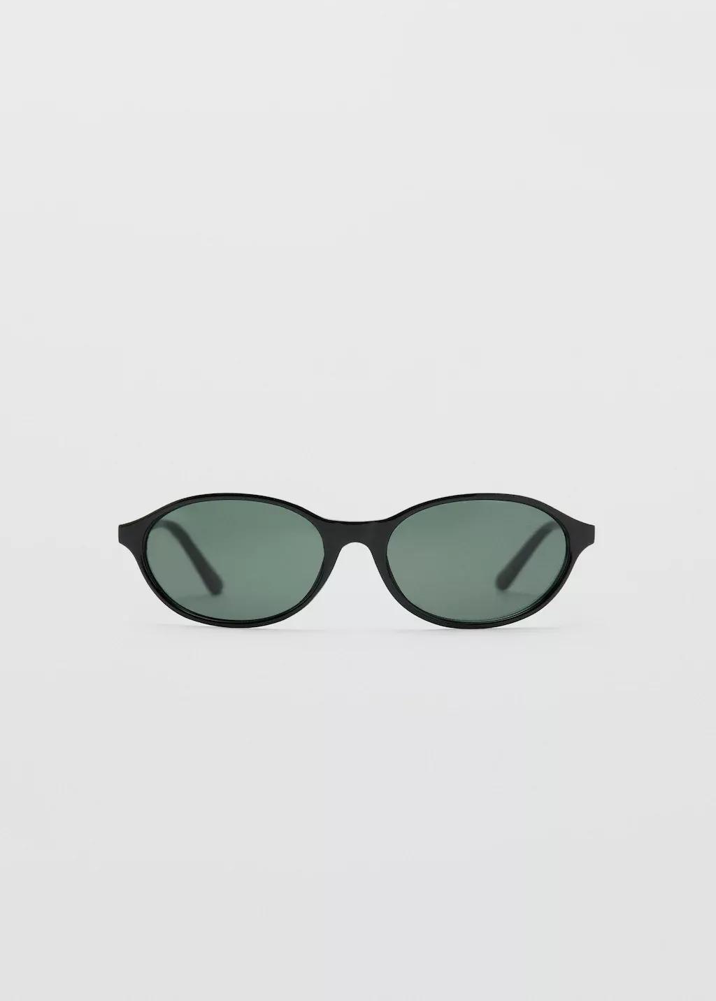 Black Rectangular-Frame Sunglasses, Black, large image number 2