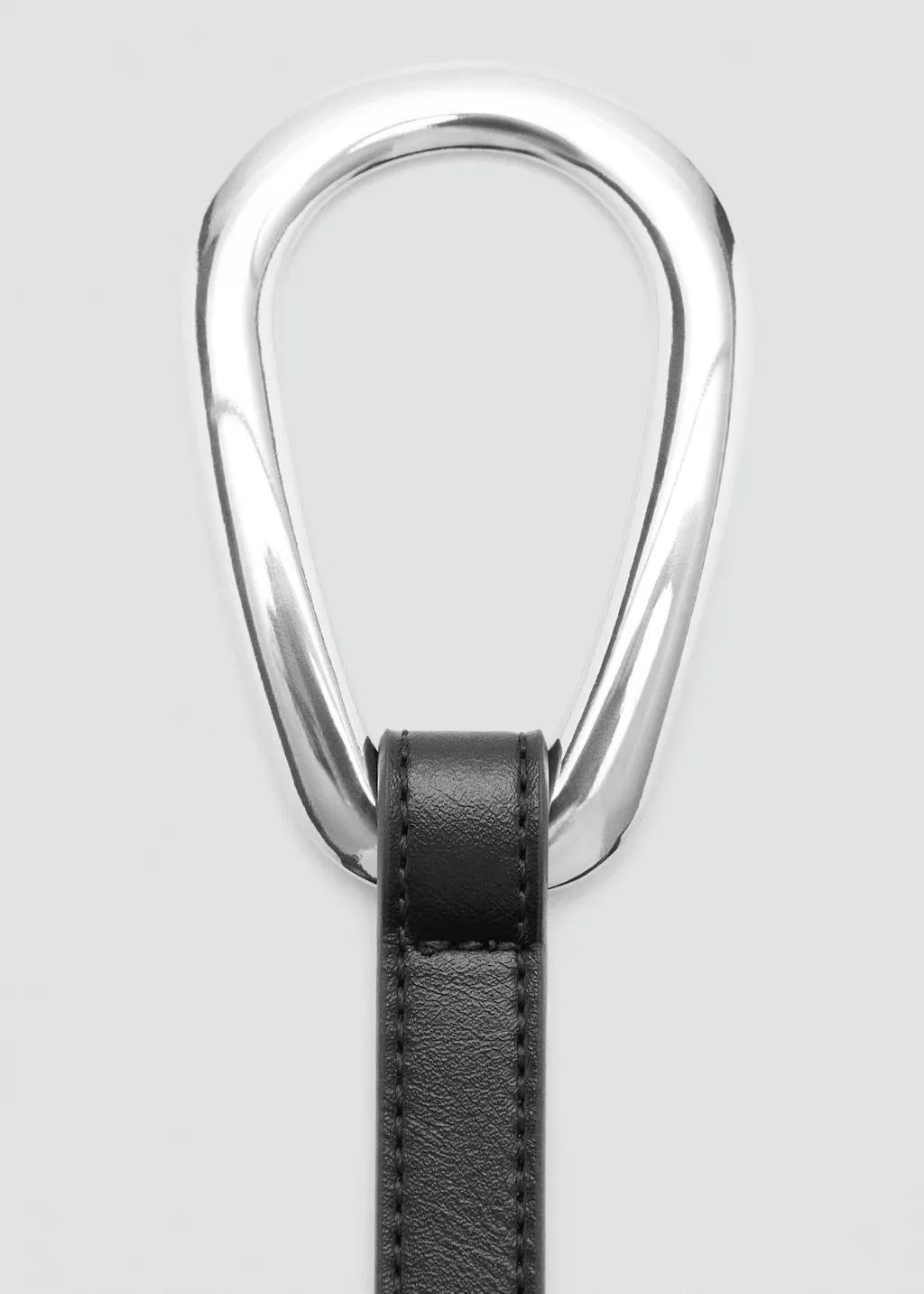 Black Thin Belt With Maxi-Buckle, Black, large image number 1
