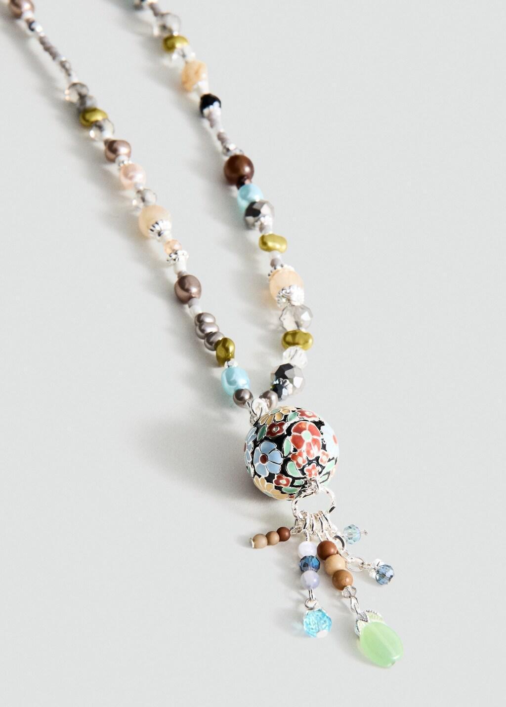 Silver Mixed Bead Necklace, Silver, large image number 0
