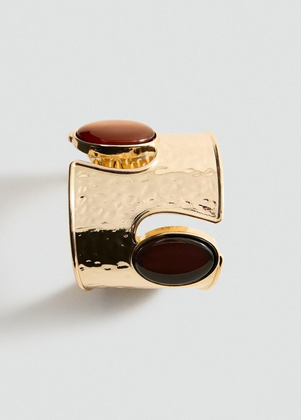 Gold Resin Cuff Bracelet, Gold, medium