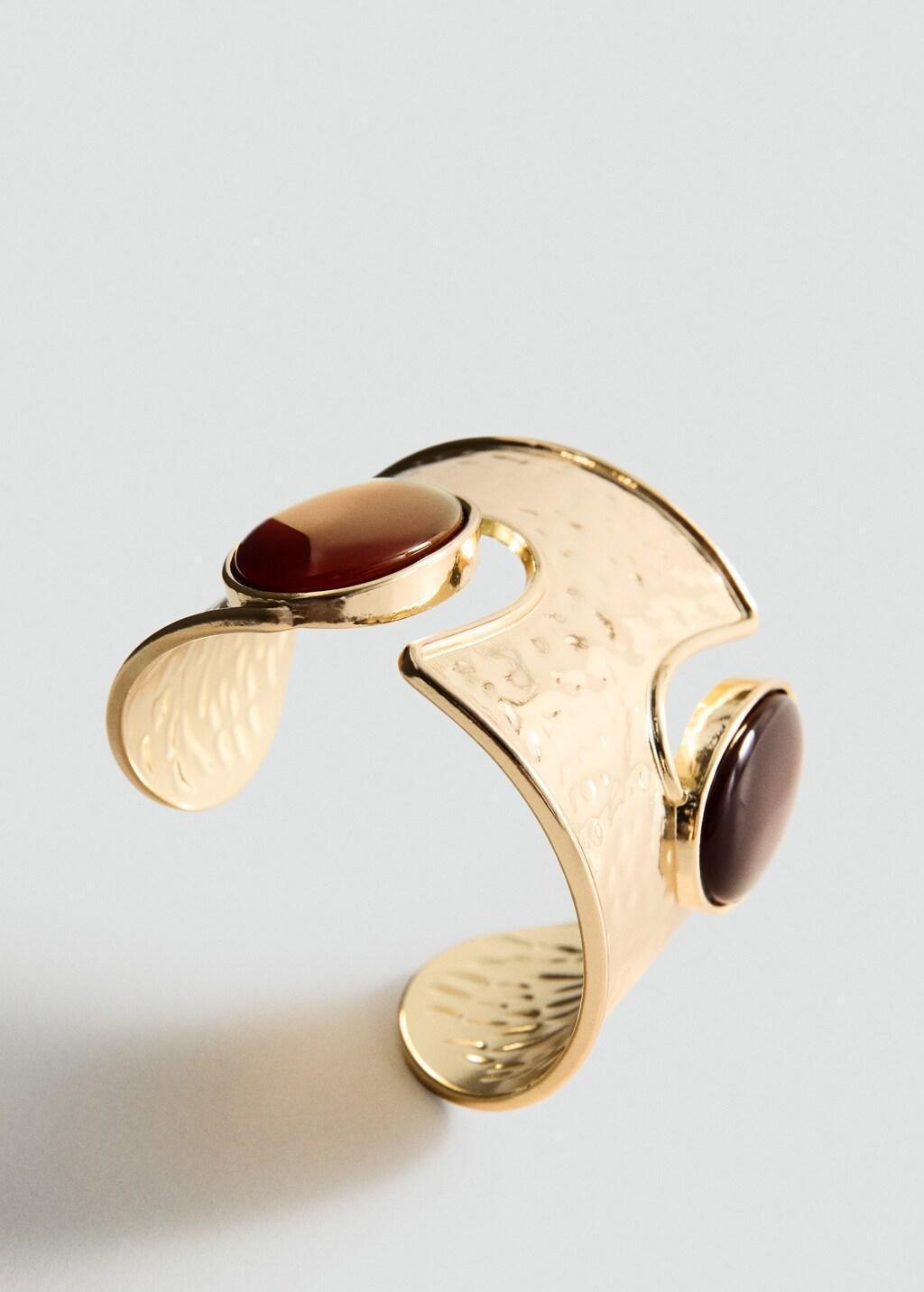Gold Resin Cuff Bracelet, Gold, large image number 1