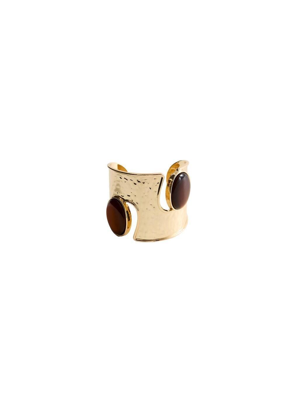 Gold Resin Cuff Bracelet, Gold, medium