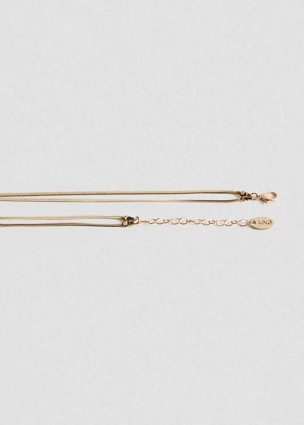 Gold Double Crystal Necklace, Gold, large image number 1