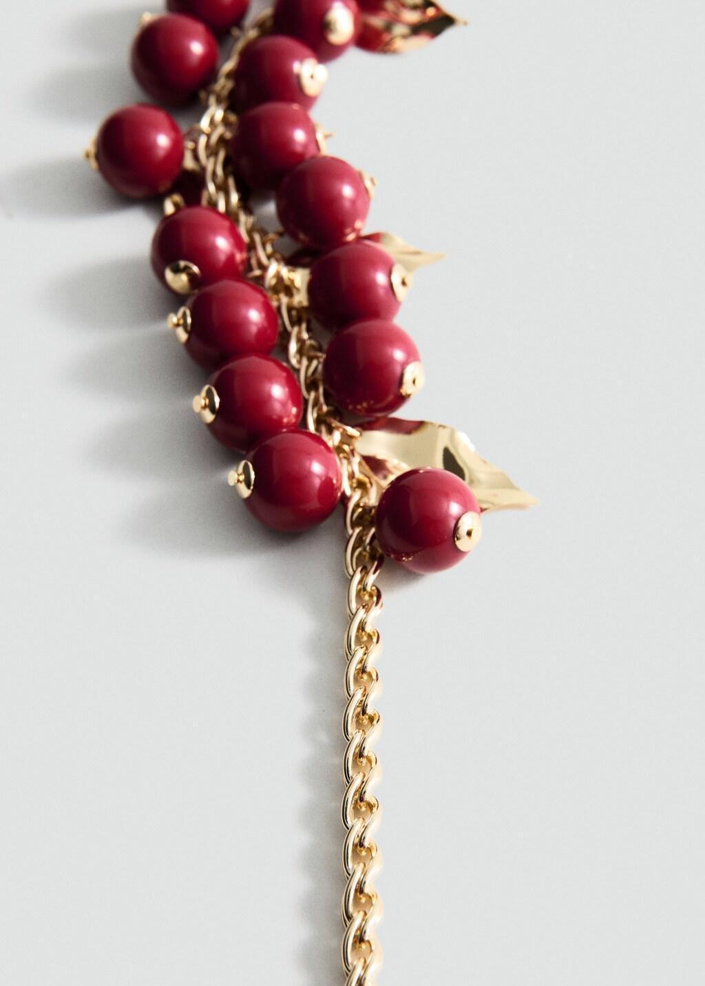 Gold Beaded Chain Necklace, Gold, medium