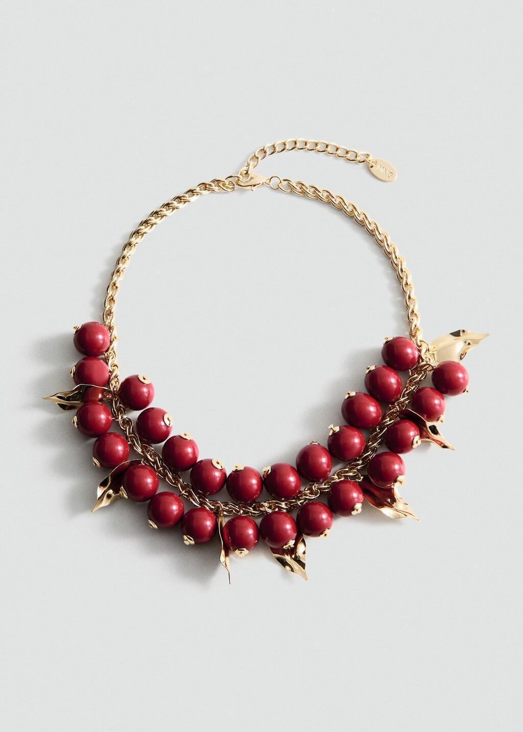 Gold Beaded Chain Necklace, Gold, large image number 3