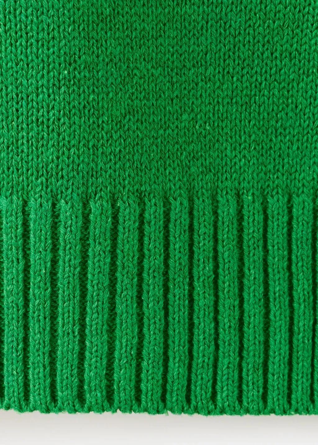GREEN Ribbed knit jumper with contrast trims, Women, Green, large image number 3
