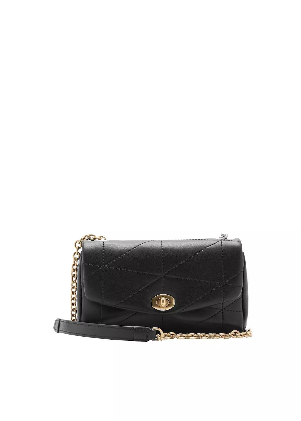 Black Crossbody Bag With Flap, Black, large image number 2