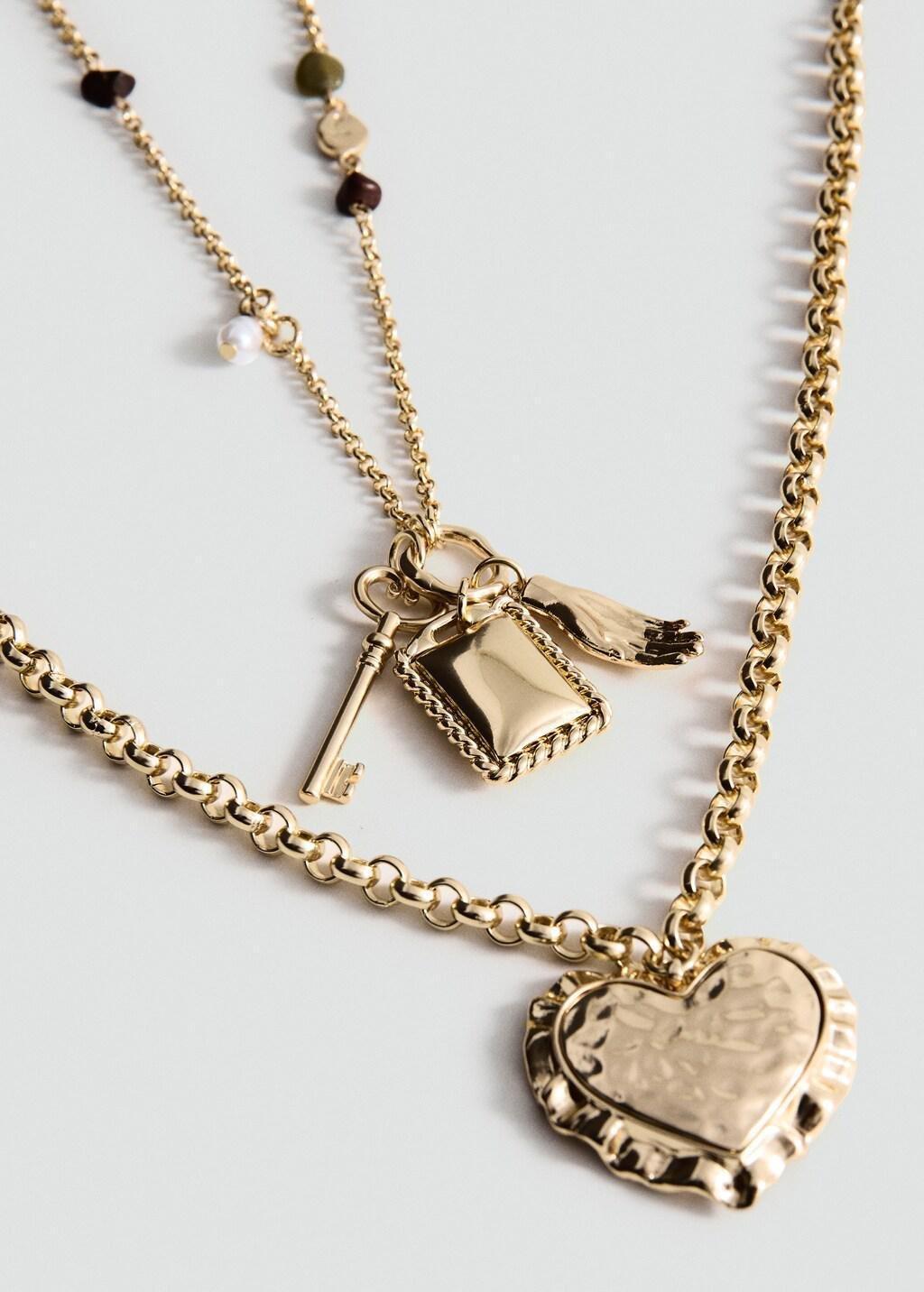 Gold Combined Bead Pendants, Set Of 2, Gold, large image number 0