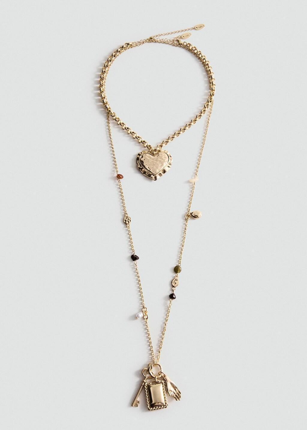 Gold Combined Bead Pendants, Set Of 2, Gold, large image number 3