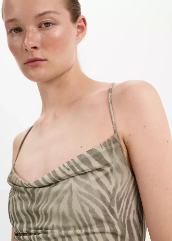 Grey Lt Pastel Draped Zebra Print Dress, Light Pastel Grey, medium