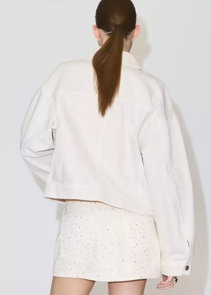 White Strass Denim Skirt, Natural White, large image number 2